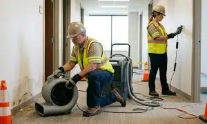 Structural drying equipment for water damage cleanup in Chesapeake, VA home